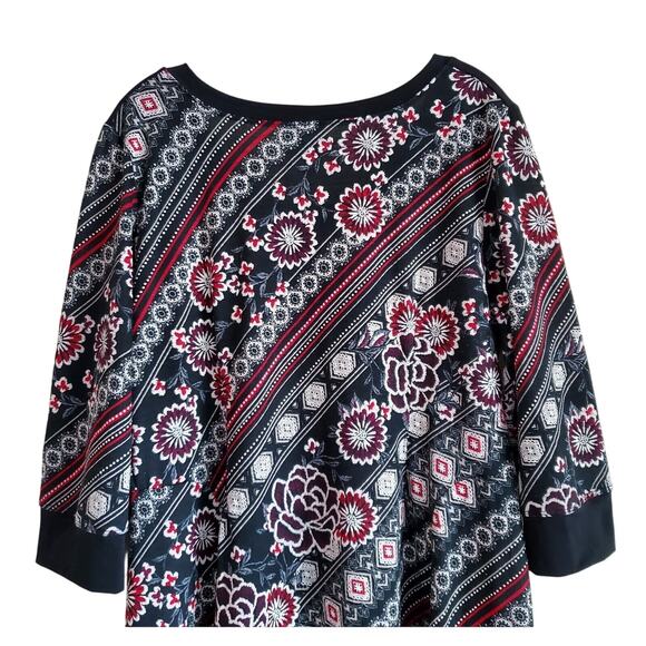 Rabbit Rabbit Rabbit Designs 14 16 Midi Dress Embroidered Fabric Black Red White - Picture 6 of 7